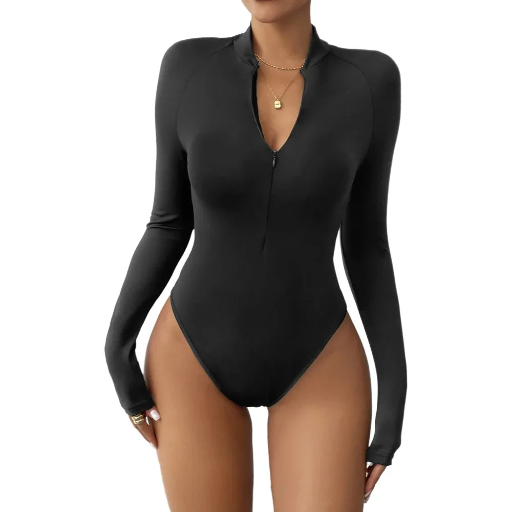 Body à col rond moulant pour femmes