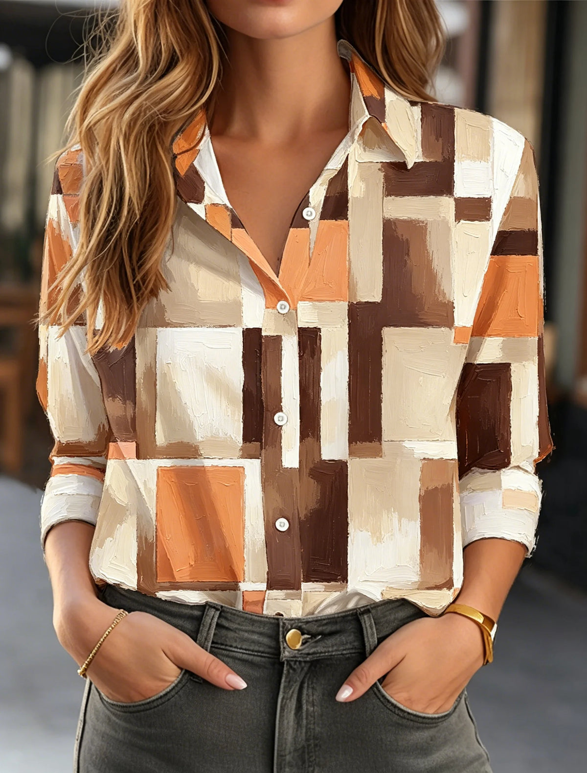 Chemise Femme à Revers – Manches Longues