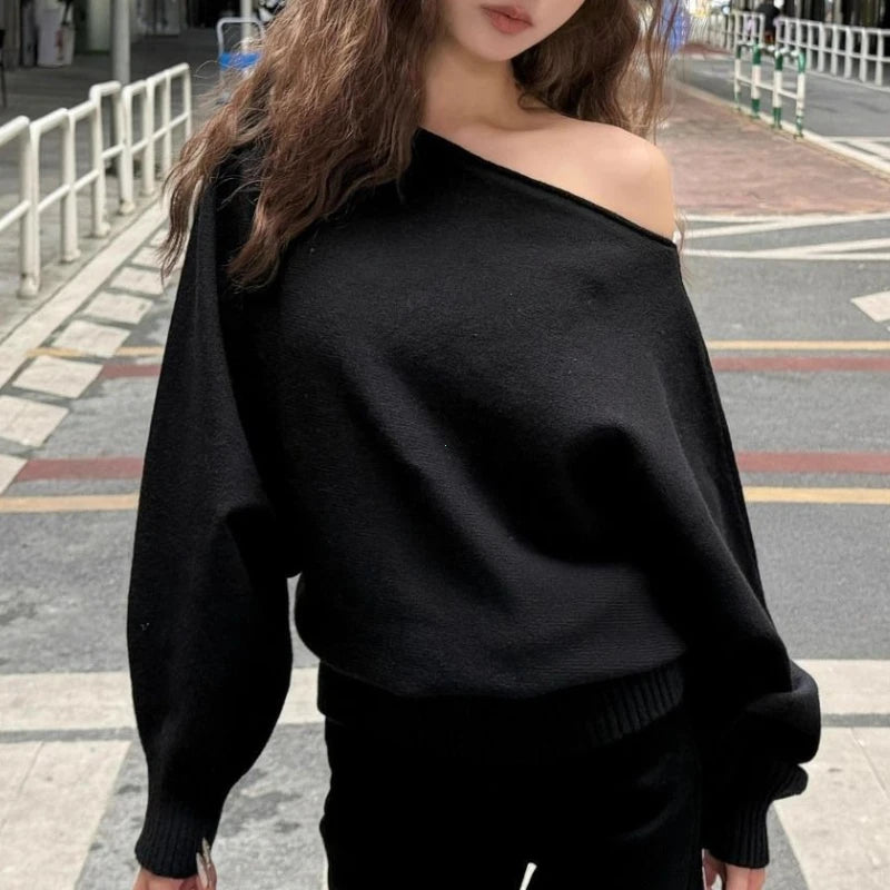 Pull tricoté à manches longues pour femmes
