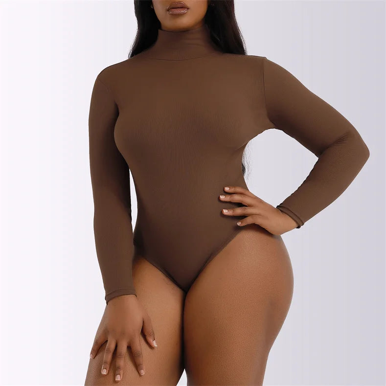 Body noir à manches longues pour femmes