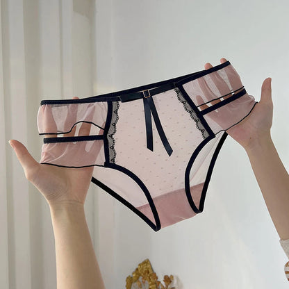 Culotte Dentelle Femme – Volants, Transparence et Nœud