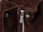Veste en faux daim à col montant et manches longues pour femmes
