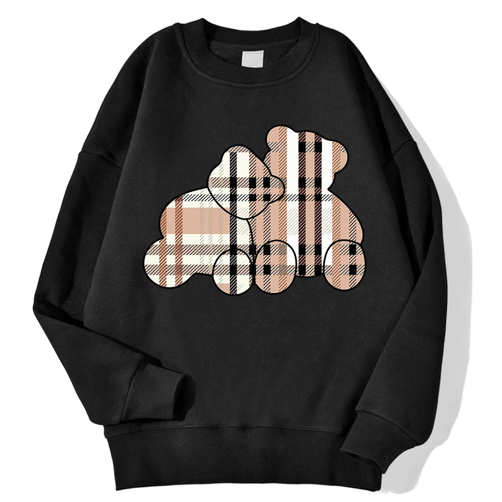 Sweat-shirt à capuche imprimé ours en peluche pour femmes