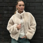 Manteau en peluche ample pour femmes