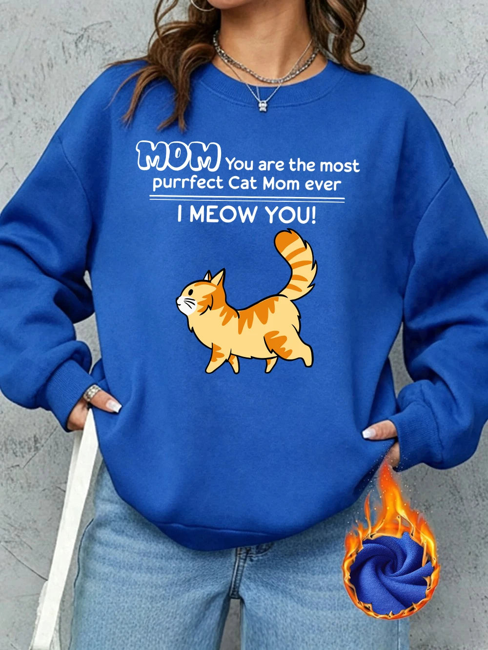 Sweat-shirts avec imprimés « Funny Cat Mom I Meow You », pour femmes