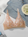 Soutien-gorge sexy en dentelle à fleurs pour femmes