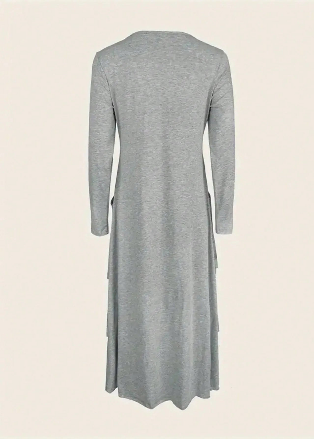 Robe maxi décontractée à manches longues et col rond pour femmes
