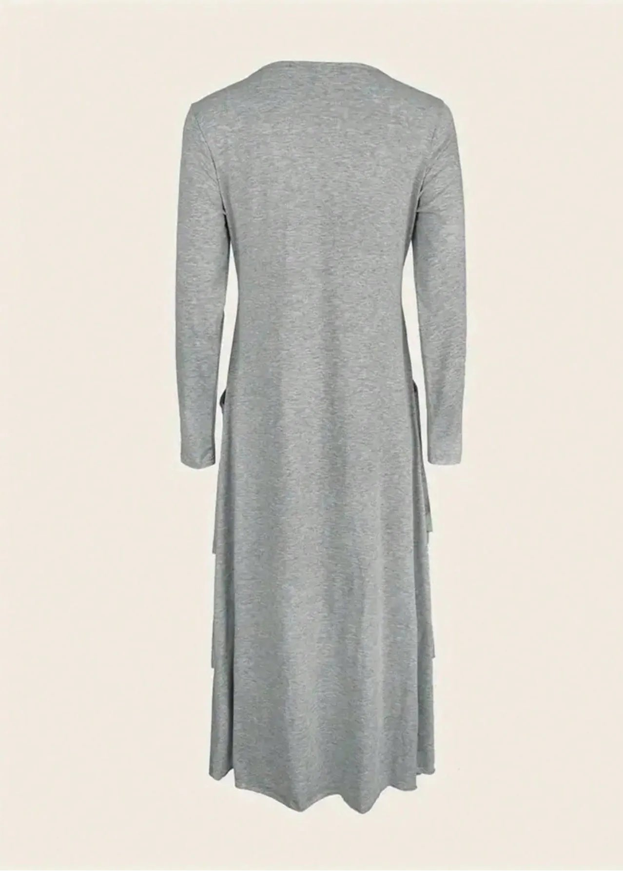 Robe maxi décontractée à manches longues et col rond pour femmes