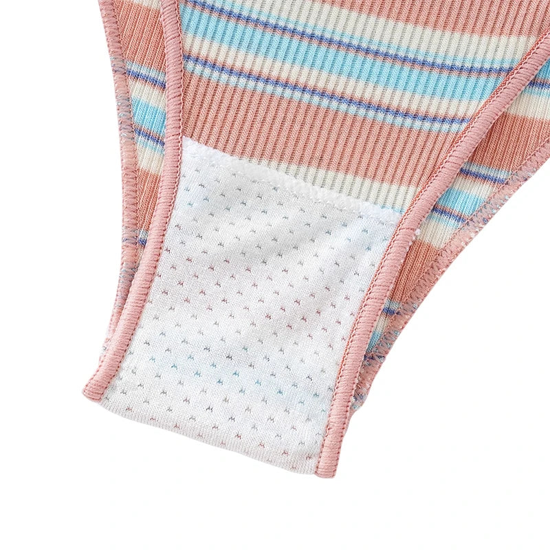String Coton Femme – Rayures Arc-en-Ciel