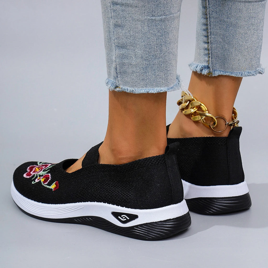 Chaussures plates d'été respirantes en maille pour femmes