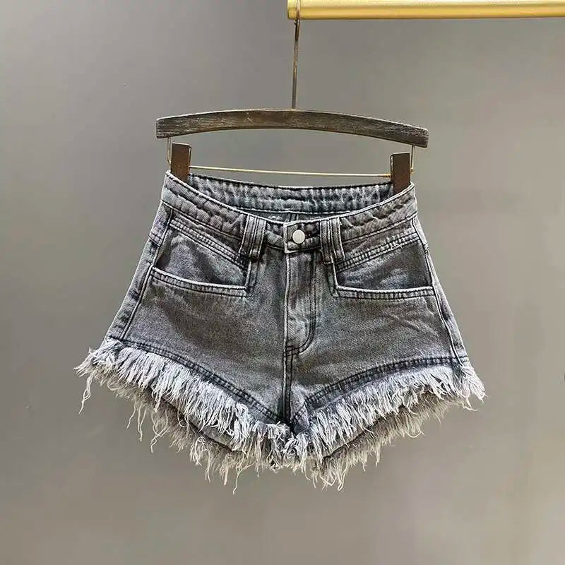 Short en jean vert ligne A pour femmes