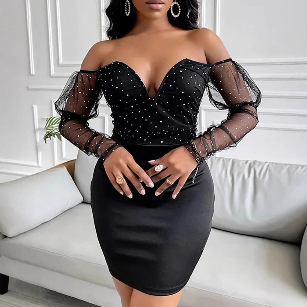 Robe en maille élégante et stylée avec détails dorés pour femmes