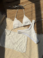 Ensemble bikini 3 pièces paréo et string pour femmes