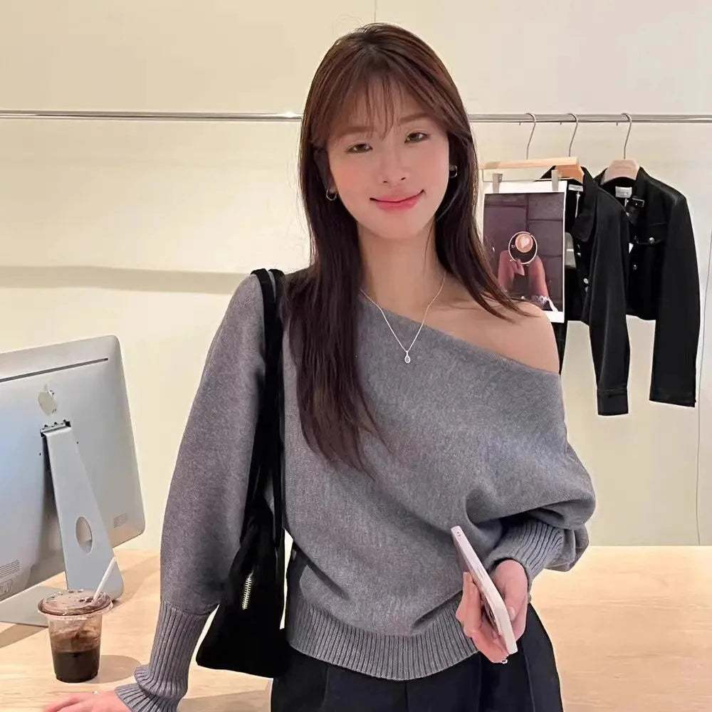 Pull tricoté à manches longues pour femmes