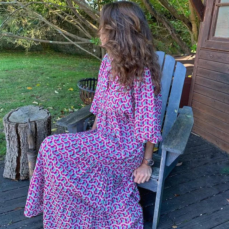 Robe longue à volants pour femmes