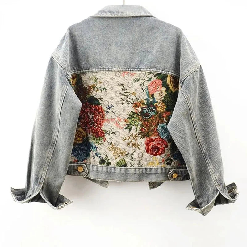 Veste en jean à manches longues pour femmes