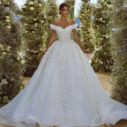 Robe De mariée avec épaules dénudées pour femmes