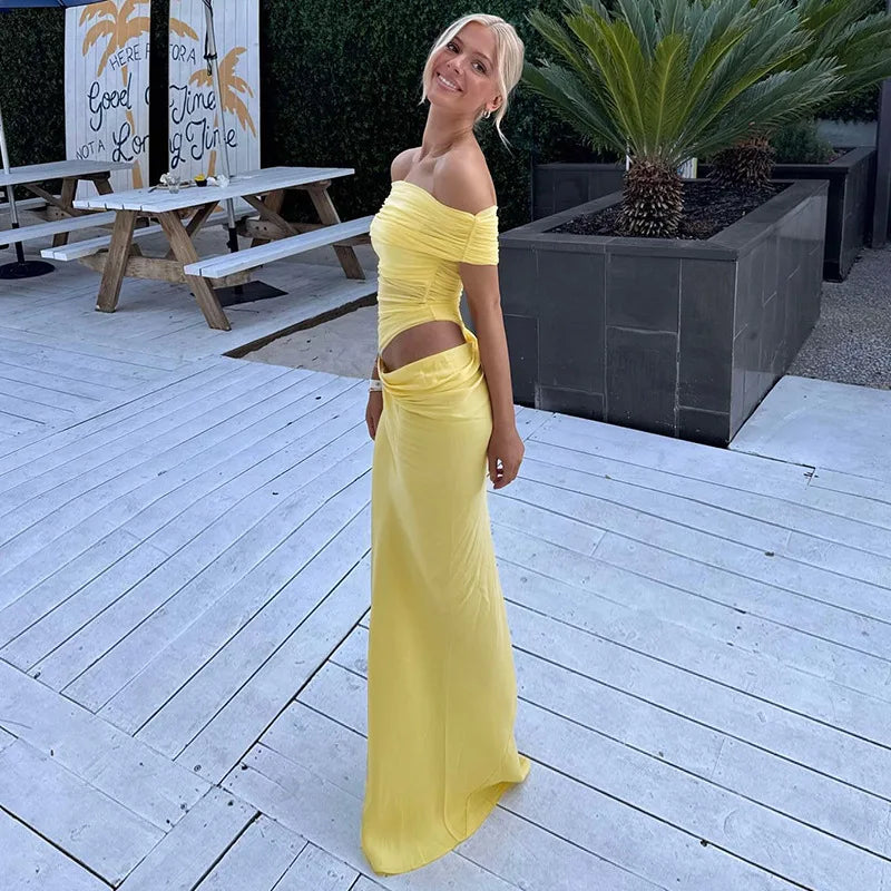 Robe longue à dos nu pour femmes