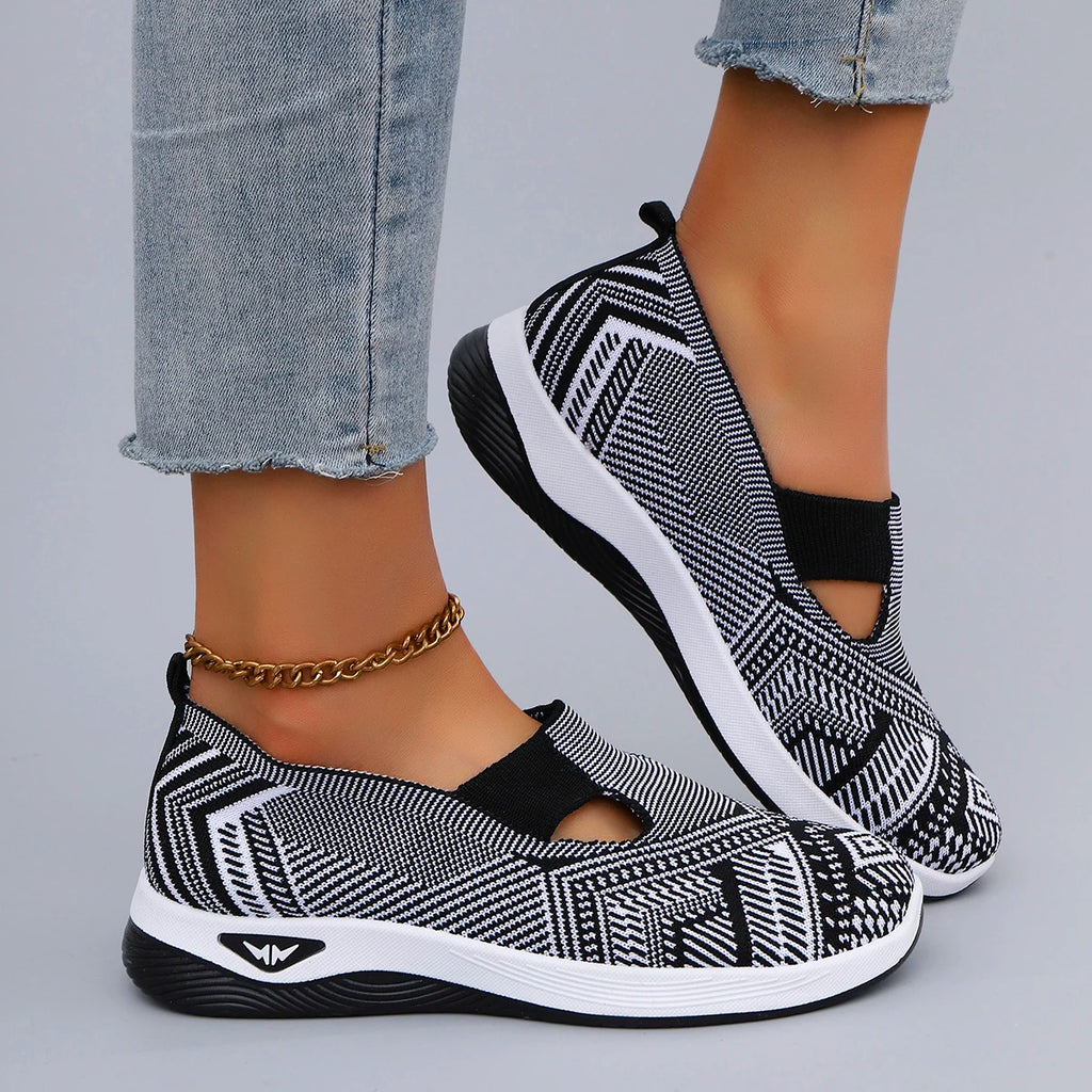 Chaussures plates d'été en maille respirante pour femmes