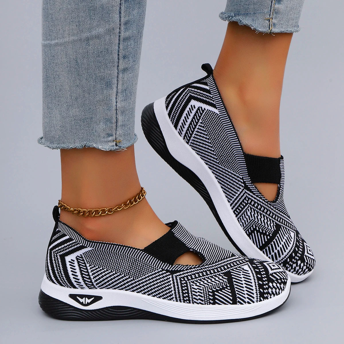 Chaussures plates d'été en maille respirante pour femmes