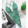 Maillot de bain une pièce sexy en peau de serpent pour femmes
