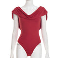 Body moulant plissée sexy pour femmes