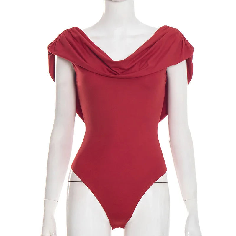 Body moulant plissée sexy pour femmes