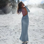 Robe maxi moulante dos nu sexy pour femmes