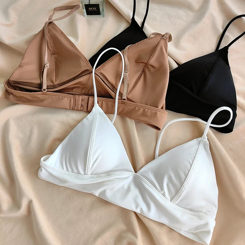 Soutien-gorge triangle sans coutures imprimé léopard pour femmes