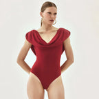 Body moulant plissée sexy pour femmes