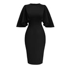 Robe moulante à col rond pour femmes