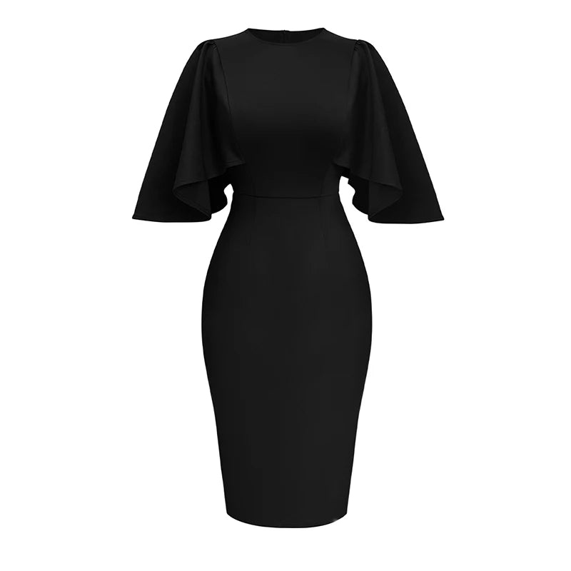 Robe moulante à col rond pour femmes