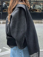 Veste avec écharpe col laine pour femmes