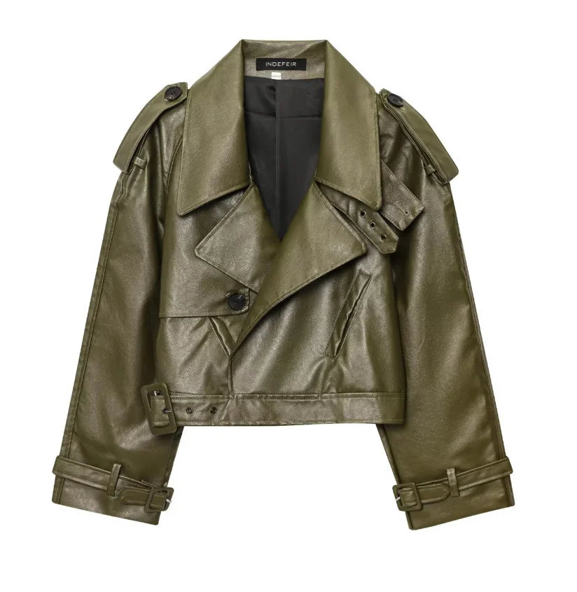 Veste Rétro Femme – Similicuir PU
