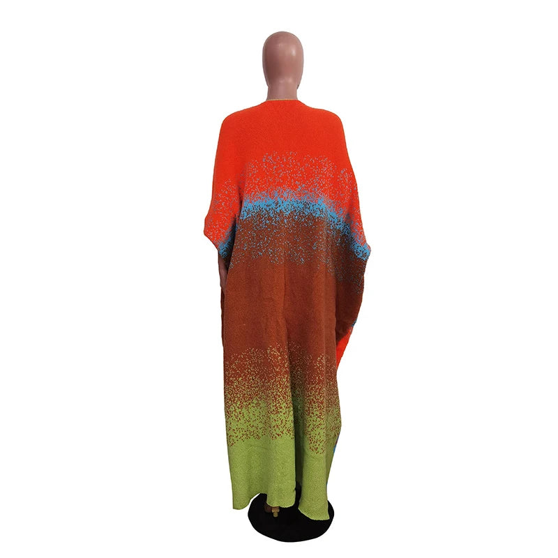 Cardigan femme en maille tie-dye à col V