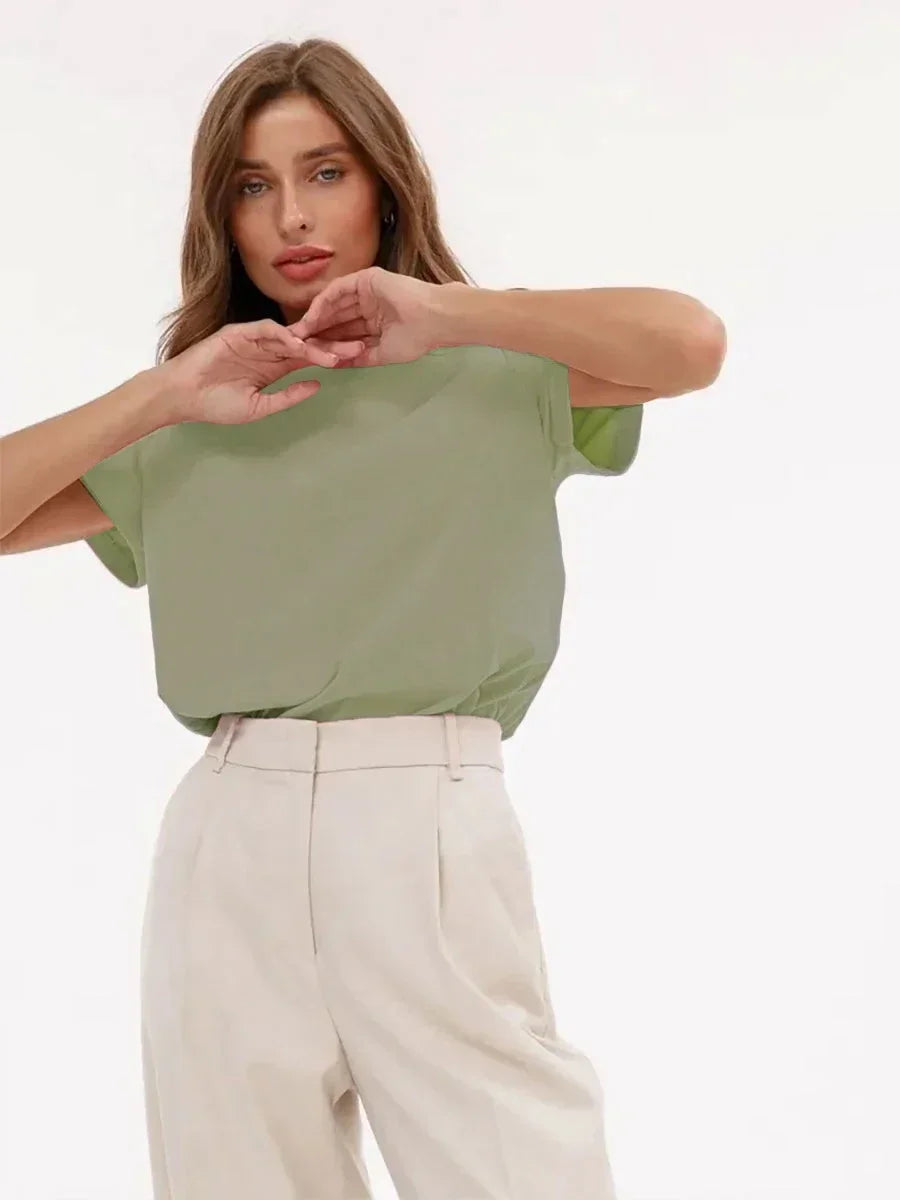 T-shirt d'été 100 % coton pour femmes