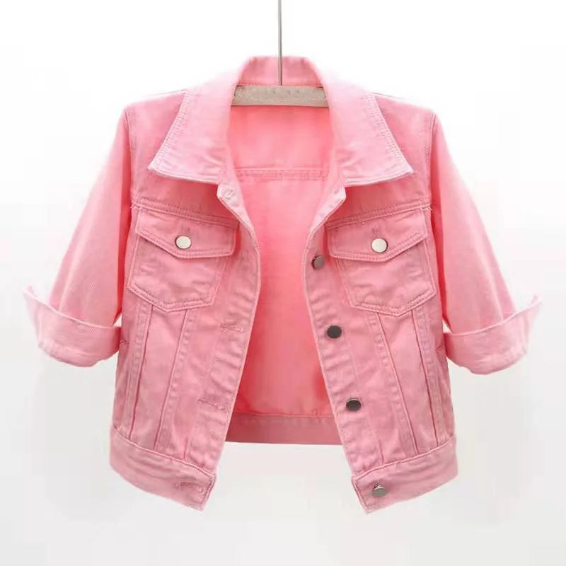 Veste en jean courte pour femmes