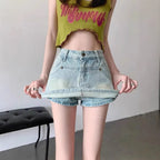 Jupe-culotte mini taille haute pour femmes