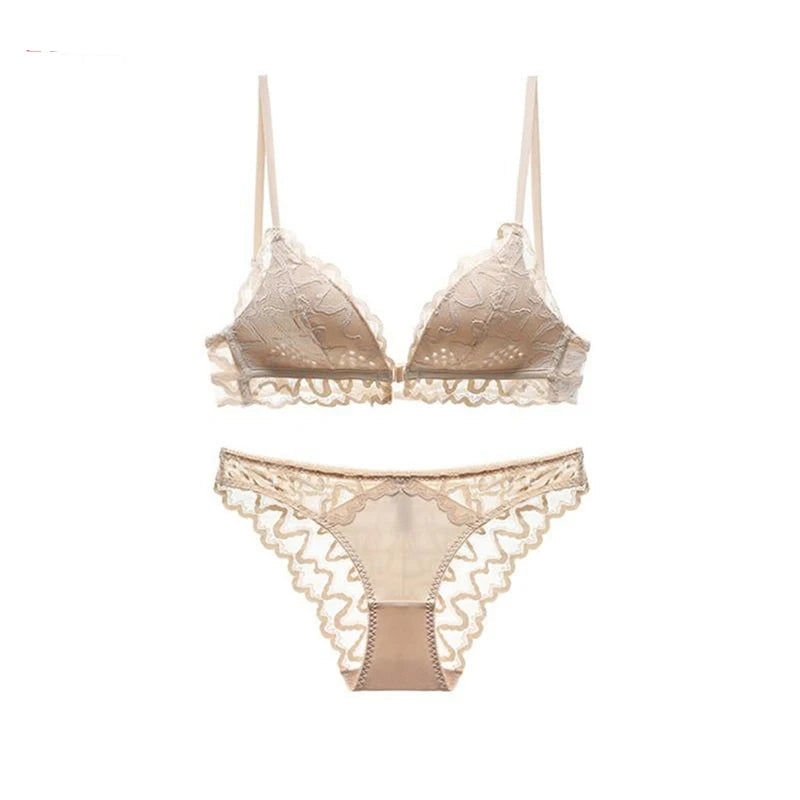 Ensemble de lingerie soutien-gorge et culotte Push Up en dentelle pour femmes