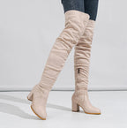 Bottes à glissière floquées pour femmes