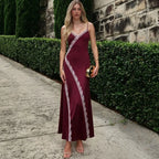 Robe longue en dentelle pour femmes