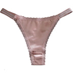 String taille basse en satin pour femmes