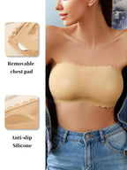 Soutien-gorge rembourré sans bretelles et antidérapant pour femmes