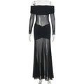 Robe de soirée en maille transparente pour femmes