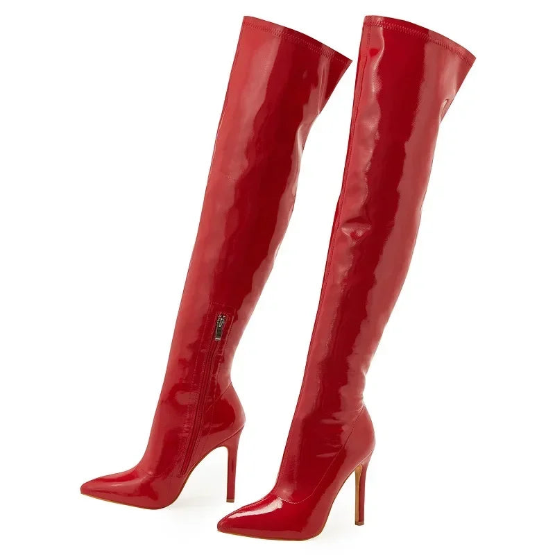 Bottes hautes à talons aiguilles sexy pour femmes