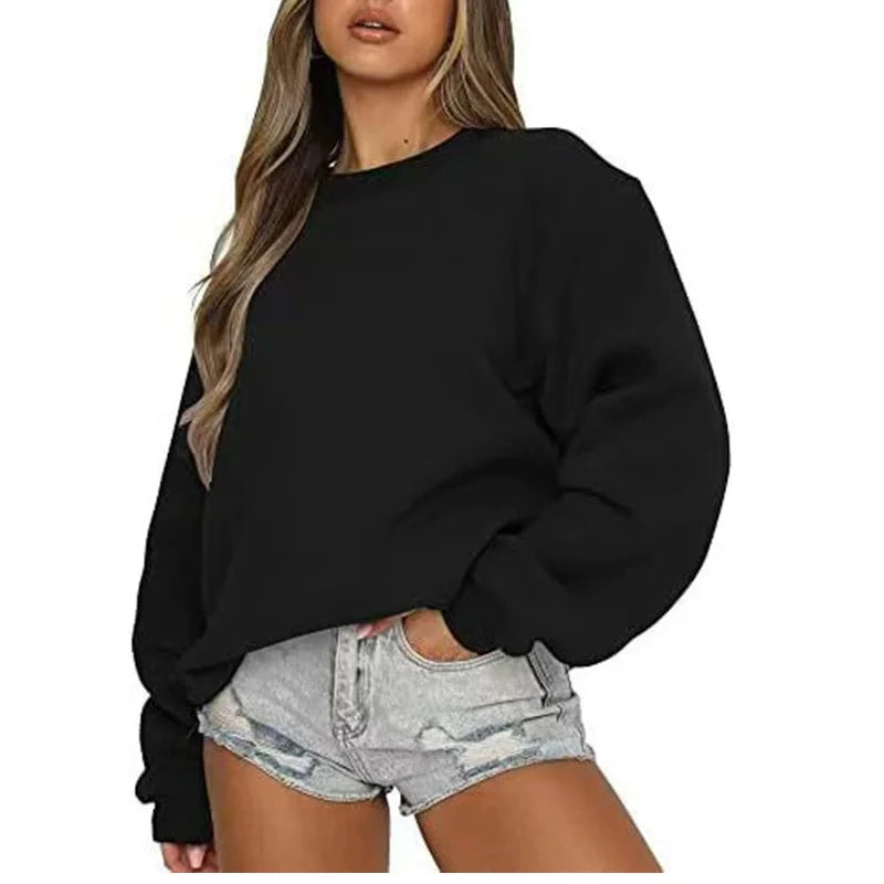 Pull décontracté couleur unie pour femmes