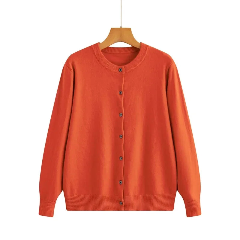 Cardigan tricoté à col rond pour femmes
