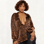 Chemise à manches longues grande taille pour femmes