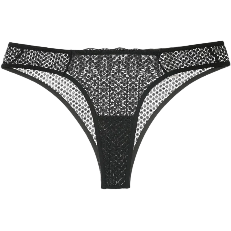 Culotte transparent en dentelle ajourée pour femmes