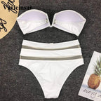 Maillot de bain deux pièces taille haute avec soutien-gorge pour femmes